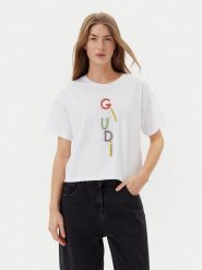 Gaudi T-Shirt 511BD64027 Biały Regular Fit. Białe t-shirty Gaudi, l, bez wzorów, z bawełny, bez kołnierzyka, bez ramiączek. Za 239.99 zł.
