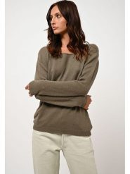 AUTHENTIC CASHMERE Kaszmirowy sweter "Lanfon" w kolorze khaki rozmiar: XL. Brązowe swetry AUTHENTIC CASHMERE, xl, bez wzorów, z kaszmiru, bez ramiączek. Za 378.63 zł.