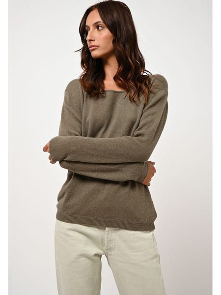 AUTHENTIC CASHMERE Kaszmirowy sweter "Lanfon" w kolorze khaki rozmiar: XL. Brązowe swetry AUTHENTIC CASHMERE, xl, bez wzorów, z kaszmiru, bez ramiączek. Za 378.63 zł.