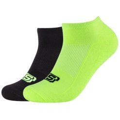 Skarpetki sportowe dla dorosłych 2PPK Basic Cushioned Sneaker Socks. Zielone skarpetki Skechers, bez wzorów, z bawełny. Za 24.99 zł.