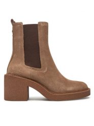 Pepe Jeans Sztyblety PLS50522 Brązowy. Brązowe botki Pepe Jeans, bez wzorów, z jeansu, bez obcasa, na słupku, bez zapięcia. Za 359.99 zł.