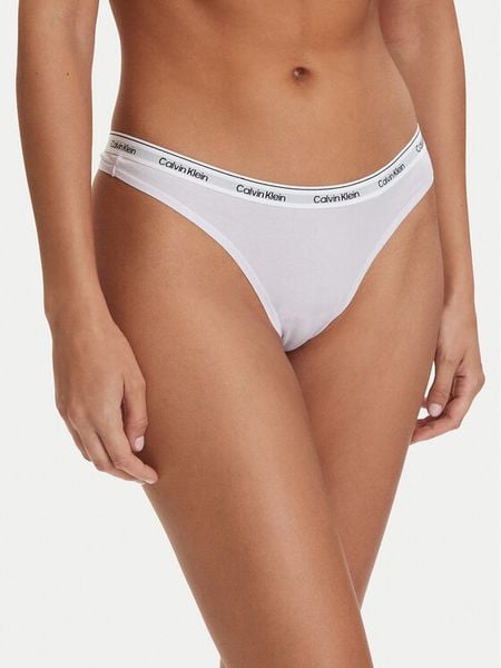 Calvin Klein Underwear Stringi 000QD5043E Fioletowy. Fioletowe stringi Calvin Klein Underwear, bez wzorów, z bawełny. Za 79.99 zł.