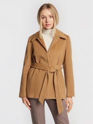 Calvin Klein Płaszcz wełniany K20K204154 Brązowy Regular Fit. Brązowe płaszcze Calvin Klein, na zimę, bez wzorów, z wełny, bez kaptura. Za 1,599.00 zł.