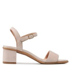 Sandały Geox. Czerwone sandały Geox, bez wzorów, bez obcasa, na słupku, bez zapięcia. Za 379.99 zł.