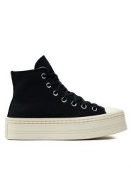 Converse Trampki Chuck Taylor All Star Modern Lift Platform Canvas A06141C Czarny. Czarne trampki Converse, bez wzorów, z materiału, retro, bez zapięcia. Za 299.99 zł.