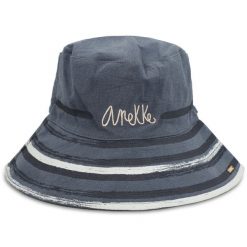 Granatowy Modny Kapelusz Damski Anekke. Niebieskie kapelusze Anekke, na lato, bez wzorów, z materiału, eleganckie. Za 129.00 zł.