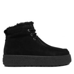 Trzewiki Marc O'Polo. Czarne botki Marc O'Polo, bez wzorów, bez obcasa, na płaskiej podeszwie, bez zapięcia. Za 599.99 zł.