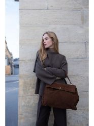 Maison héritage PARIS Skórzana torebka "Grand Talia" w kolorze brązowym - 40 x 27 x 13 cm rozmiar: onesize. Brązowe torebki klasyczne maison héritage PARIS, bez wzorów, z materiału, przez ramię, bez dodatków. Za 461.21 zł.