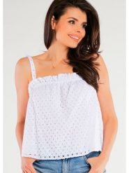 Awama Top w kolorze białym rozmiar: L/XL. Białe topy Awama, l, bez wzorów, z bawełny, bez kołnierzyka, bez ramiączek. Za 107.99 zł.