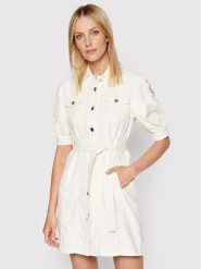 Liu Jo Sukienka jeansowa CA2380 DS008 Biały Regular Fit. Białe sukienki Liu Jo, bez wzorów, z bawełny, bez kołnierzyka, bez ramiączek. Za 859.99 zł.