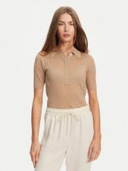 Marella Sweter Torbole 2513361145 Beżowy Slim Fit. Brązowe swetry Marella, xl, bez wzorów, z wiskozy, bez ramiączek. Za 749.99 zł.