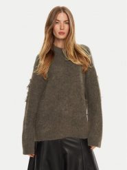 Munthe Sweter Taccu 243160724373 Brązowy Loose Fit. Brązowe swetry Munthe, bez wzorów, z wełny, bez ramiączek. Za 1,429.00 zł.