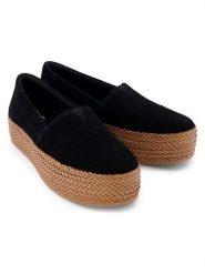 TOMS Skórzane espadryle w kolorze czarnym rozmiar: 36. Czarne espadryle TOMS, bez wzorów, bez obcasa. Za 169.95 zł.