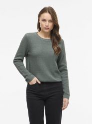 Vila Sweter - VIDalo Kobiety Bawełna zielony, S. Zielone swetry Vila, s, bez wzorów, z bawełny, bez ramiączek. Za 159.95 zł.