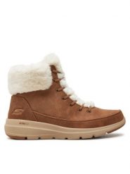 Skechers Trzewiki Glacial Ultra - Wonderland 144202 Brązowy. Brązowe botki Skechers, bez wzorów, ze skóry, bez obcasa, na płaskiej podeszwie, bez zapięcia. Za 219.99 zł.