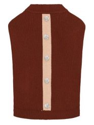 VOV & VUF Sweter w kolorze czerwono-kremowym dla psa rozmiar: S. Brązowe swetry VOV & VUF, s, bez wzorów, z materiału, bez ramiączek. Za 79.03 zł.