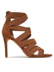 DeeZee Sandały JY017759-2 Brązowy. Brązowe sandały DeeZee, bez wzorów, z materiału, bez obcasa, na szpilce, bez zapięcia. Za 109.99 zł.