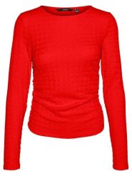 Vero Moda Bluzka w kolorze czerwonym rozmiar: S. Czerwone bluzki Vero Moda, s, bez wzorów, bez kołnierzyka, bez ramiączek. Za 35.18 zł.