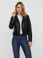 Vero Moda Kurtka z imitacji skóry Kerri 10228728 Czarny Regular Fit. Czarne kurtki Vero Moda, xl, bez wzorów, ze skóry, bez kaptura. Za 219.99 zł.