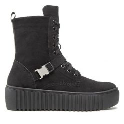 Botki Rage Age. Czarne botki Rage Age, bez wzorów, bez obcasa, na płaskiej podeszwie, bez zapięcia. Za 449.99 zł.