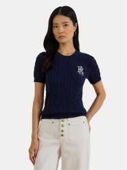 LAUREN RALPH LAUREN Sweter 200P07025001 Granatowy Relaxed Fit. Niebieskie swetry Lauren Ralph Lauren, xxl, bez wzorów, z bawełny, bez ramiączek. Za 769.99 zł.