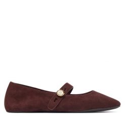 Baleriny Tory Burch. Brązowe baleriny Tory Burch, bez wzorów, bez obcasa, bez zapięcia. Za 1,354.00 zł.
