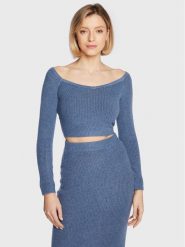 Guess Sweter W3RR09 Z2QA0 Niebieski Slim Fit. Niebieskie swetry Guess, xl, z aplikacjami, z syntetyku, bez ramiączek. Za 189.99 zł.
