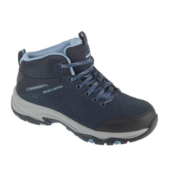 Buty trekkingowe damskie, Trego - Trail Destination. Niebieskie buty trekkingowe Skechers, bez wzorów, bez zapięcia. Za 479.99 zł.