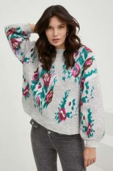 Answear Lab sweter z wełną damski kolor szary. Szare swetry Answear Lab, m, bez wzorów, z dzianiny, bez ramiączek. W wyprzedaży za 187.99 zł.