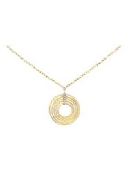 Revoni Złoty naszyjnik z diamentową zawieszką - dł. 42 cm rozmiar: onesize. Żółte naszyjniki Revoni, z materiału, z diamentem, złote. Za 630.99 zł.