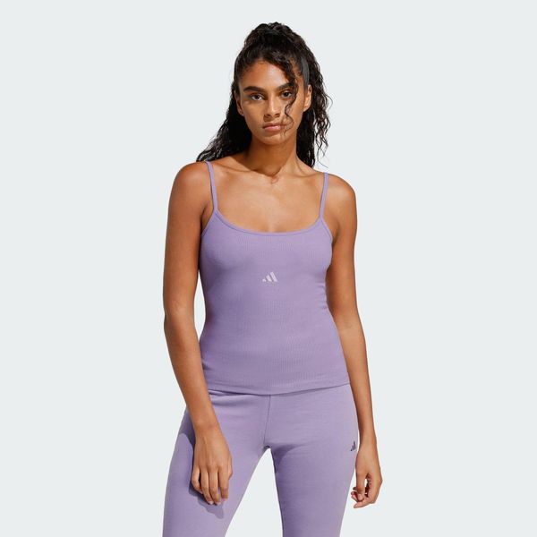 Bluza Seasonal Essentials Rib. Czarne bluzy adidas, m, bez wzorów, z bawełny, eleganckie, bez ramiączek, bez kaptura. Za 109.00 zł.