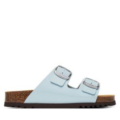 Klapki Scholl. Niebieskie klapki Scholl, bez wzorów, bez obcasa, bez zapięcia. Za 294.99 zł.