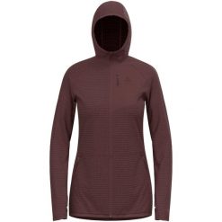 Bluza damska z kapturem Odlo Ascent Mid Layer Hoody Full Zip. Brązowe bluzy ODLO, l, bez wzorów, bez ramiączek, z kapturem. Za 571.99 zł.