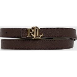 Lauren Ralph Lauren pasek skórzany dwustronny damski kolor brązowy. Brązowe paski Lauren Ralph Lauren, bez wzorów. W wyprzedaży za 189.99 zł.
