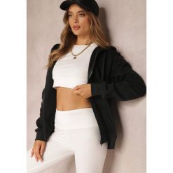 Czarna Bluza z Kapturem Zapinana na Suwak Edan. Czarne bluzy Renee, l, bez wzorów, z jeansu, eleganckie, bez ramiączek, z kapturem. W wyprzedaży za 43.99 zł.