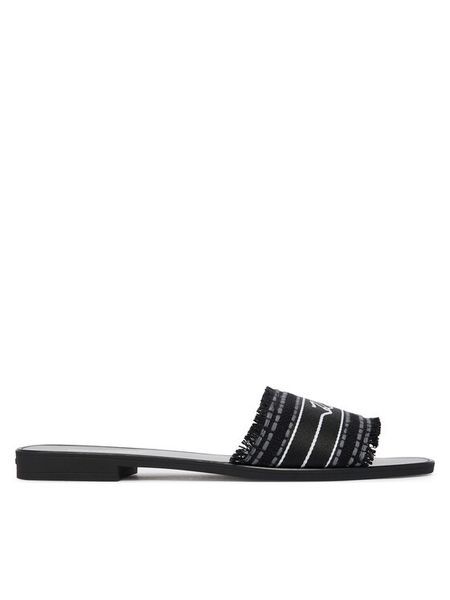 KARL LAGERFELD Klapki Skoot III KL80411C Czarny. Czarne klapki KARL LAGERFELD, bez wzorów, z materiału, bez obcasa, bez zapięcia. Za 254.99 zł.