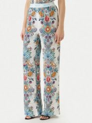Just Cavalli Spodnie materiałowe 80PAA120 NS837 Błękitny Wide Leg. Niebieskie spodnie materiałowe Just Cavalli, bez wzorów, z materiału. Za 1,119.00 zł.