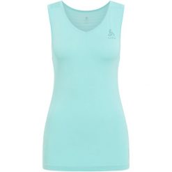 Koszulka bez rękawów damska ODLO Performance X-Light Eco BL Top V-Neck Singlet. Niebieskie topy sportowe ODLO, bez wzorów. Za 199.99 zł.
