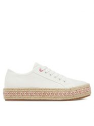 DeeZee Espadryle ZYKS306 Biały. Białe espadryle DeeZee, bez wzorów, z materiału, bez obcasa. Za 99.99 zł.