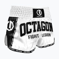 Spodenki treningowe Octagon Kickboxing/Muay Thai Legion Fight Legion Premium. Białe szorty sportowe OCTAGON, bez wzorów, z materiału, na fitness i siłownię. Za 169.99 zł.