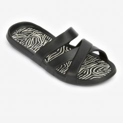 Second Life - Klapki basenowe damskie Nabaiji 500 Zeb - Stan Doskonały. Czarne klapki NABAIJI, bez wzorów, z materiału, bez obcasa, bez zapięcia. Za 50.99 zł.