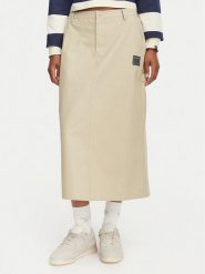 Reebok Spódnica midi Stefania RK25700CCW Beżowy Regular Fit. Brązowe spódnice Reebok, s, bez wzorów, z bawełny, midi. Za 299.99 zł.