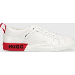 HUGO sneakersy skórzane Mayfair LowCut kolor biały. Białe buty sportowe lifestyle Hugo, bez wzorów, z gumy, sportowe, z okrągłym noskiem, bez zapięcia. Za 849.99 zł.