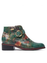 Laura Vita Botki Alice 12 Zielony. Zielone botki LAURA VITA, bez wzorów, ze skóry, bez obcasa, na płaskiej podeszwie, bez zapięcia. Za 339.99 zł.