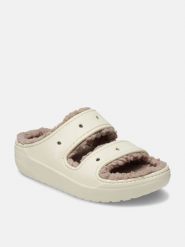 Crocs Klapki "Classic Cozzzy" w kolorze kremowym rozmiar: 38/39. Brązowe klapki Crocs, bez wzorów, z materiału, klasyczne, z otwartym noskiem, bez obcasa, bez zapięcia. Za 159.45 zł.