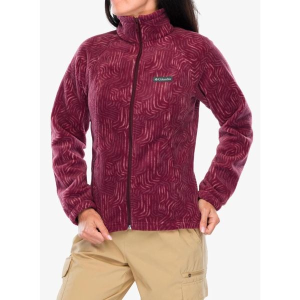 Bluza polarowa damska Columbia Benton Springs Printed Full Zip. Czerwone bluzy bez kaptura Columbia, bez wzorów, z polaru, bez kaptura, trekkingowe. Za 230.99 zł.
