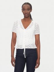 Morgan Bluzka 231-DATE Biały Slim Fit. Białe bluzki Morgan, xs, bez wzorów, z bawełny, bez kołnierzyka, bez ramiączek. Za 139.99 zł.