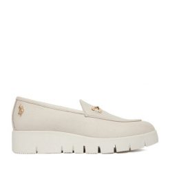 Półbuty U.S. Polo Assn. Białe półbuty wsuwane U.S. Polo Assn., bez wzorów, bez obcasa, na koturnie. Za 369.99 zł.