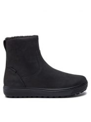 ECCO Botki Soft 7 Tred W 45075302001 Czarny. Czarne botki ECCO, bez wzorów, z nubiku, bez obcasa, na płaskiej podeszwie, bez zapięcia. Za 659.99 zł.