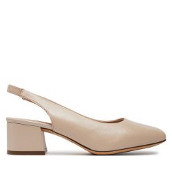 Sandały Caprice. Brązowe sandały Caprice, bez wzorów, bez obcasa, na słupku, bez zapięcia. Za 319.99 zł.